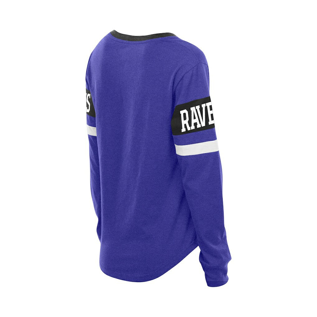 Baltimore Ravens New Era Women's Throwback Lace-Up Long-Sleeve T-Shirt Purple | NFL