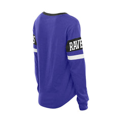 Baltimore Ravens New Era Women's Throwback Lace-Up Long-Sleeve T-Shirt Purple | NFL