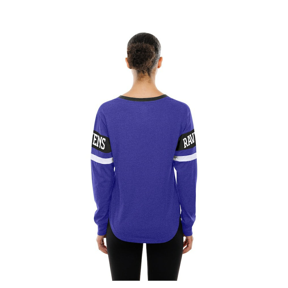 Baltimore Ravens New Era Women's Throwback Lace-Up Long-Sleeve T-Shirt Purple | NFL