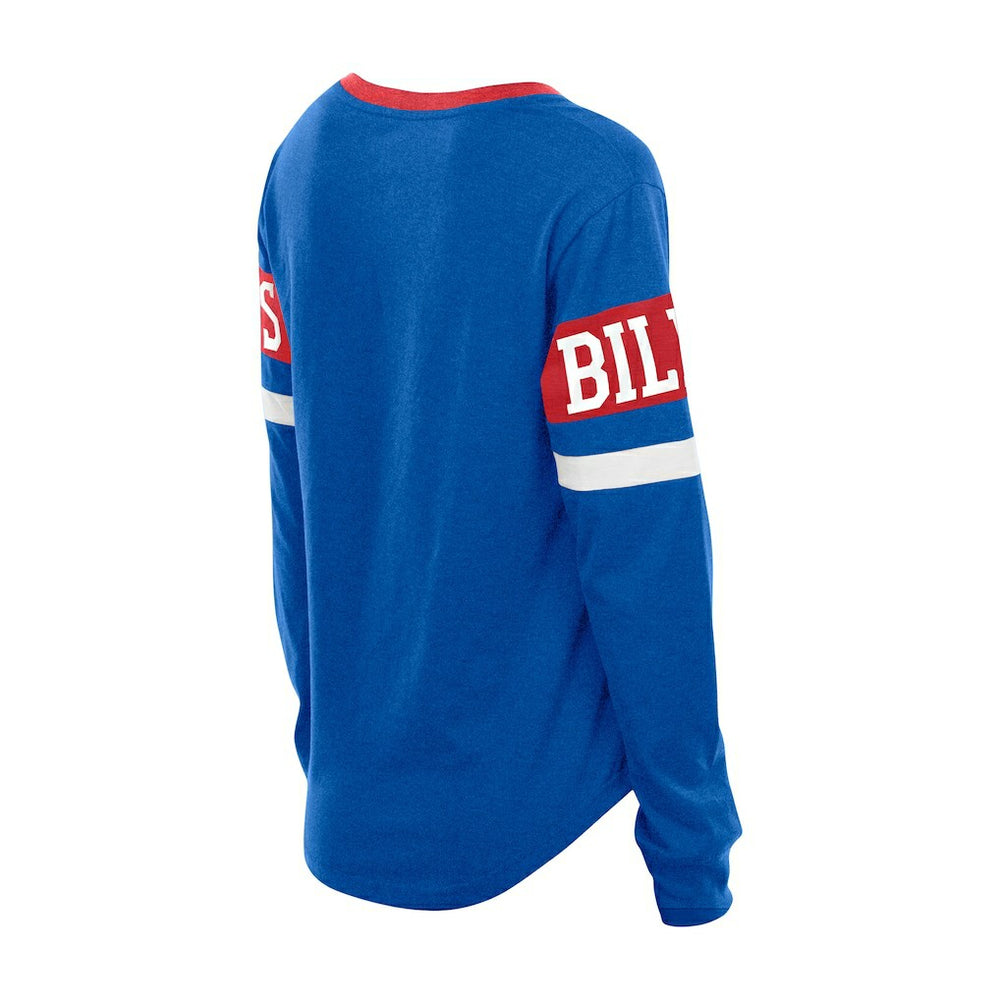 Buffalo Bills New Era Women's Throwback Lace-Up Long-Sleeve T-Shirt Royal | NFL