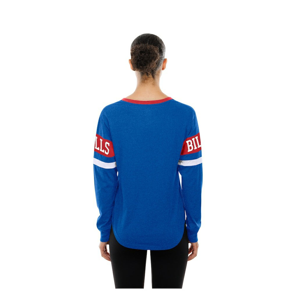Buffalo Bills New Era Women's Throwback Lace-Up Long-Sleeve T-Shirt Royal | NFL