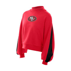 San Francisco 49ers New Era Women's Sport Night Mock Neck Balloon Sleeve Pullover Sweatshirt Scarlet | NFL