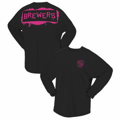 Milwaukee Brewers Fanatics Women's Neon Jersey Long Sleeve T-Shirt - MLB