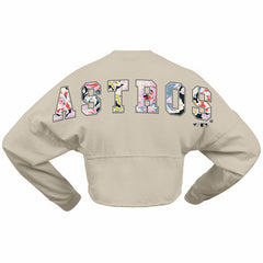 Houston Astros Fanatics Women's Floral Preppy Cropped Long Sleeve T-Shirt - MLB