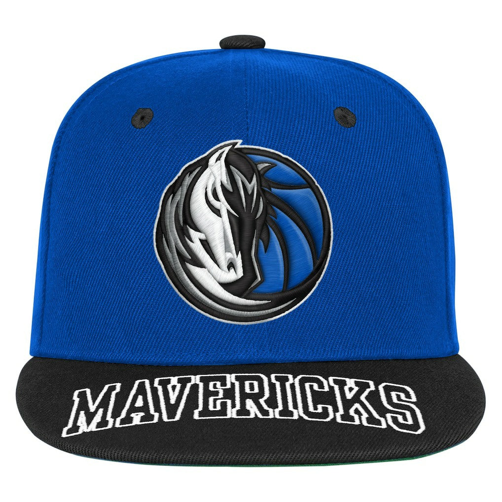 Dallas Mavericks Outerstuff Youth Two-Tone Snapback Hat Blue/Black - NBA