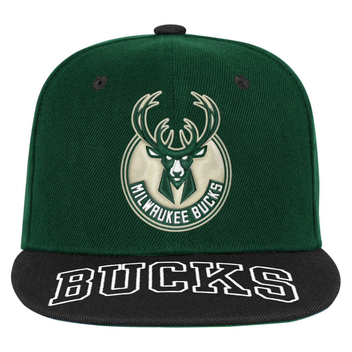 Milwaukee Bucks Outerstuff Youth Two-Tone Snapback Hat Hunter Green/Black - NBA