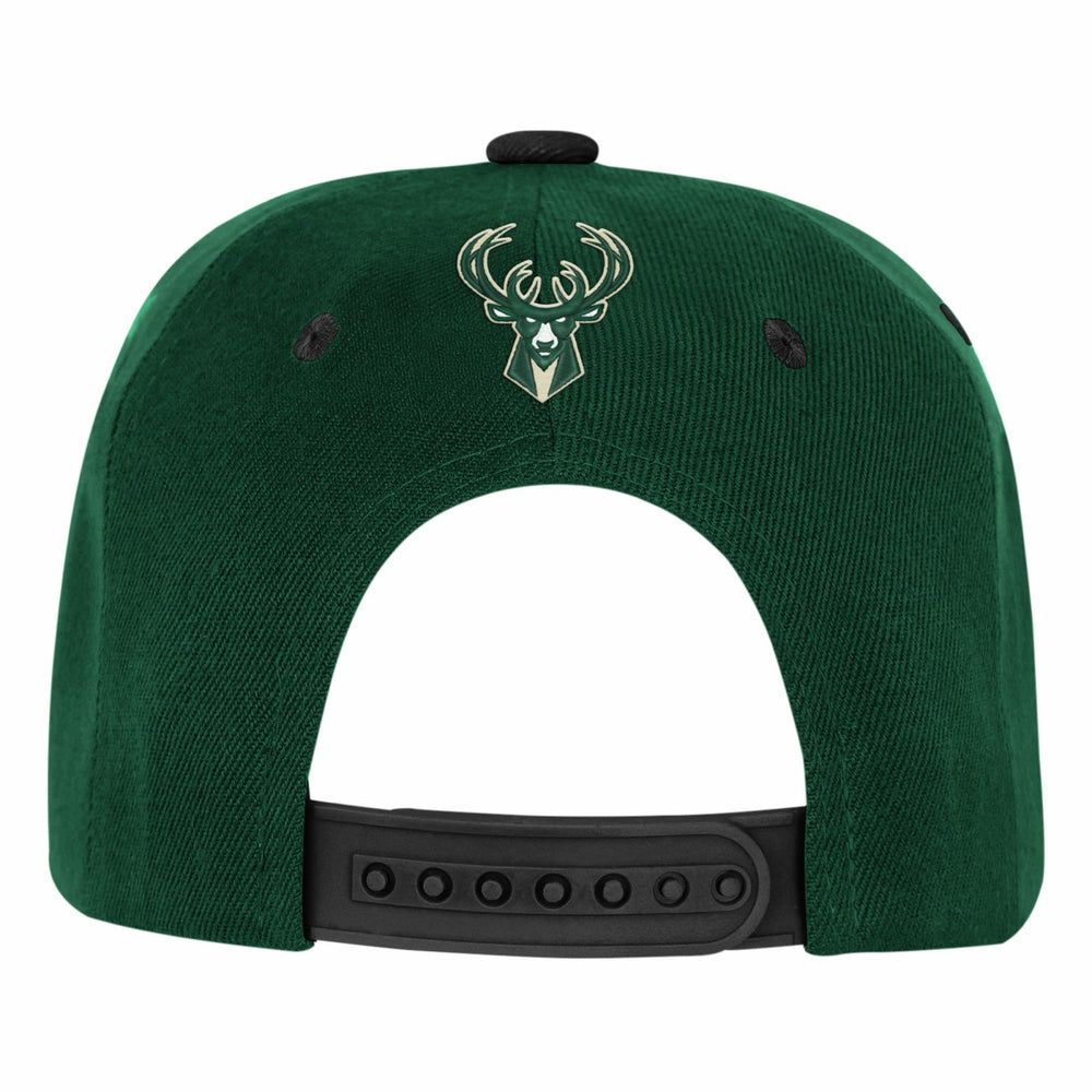 Milwaukee Bucks Outerstuff Youth Two-Tone Snapback Hat Hunter Green/Black - NBA
