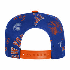 New York Knicks Outerstuff Youth Street Hooper Allover Print Snapback Hat Blue - NBA