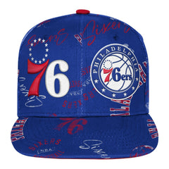 Philadelphia 76ers Outerstuff Youth Street Hooper Allover Print Snapback Hat Royal - NBA