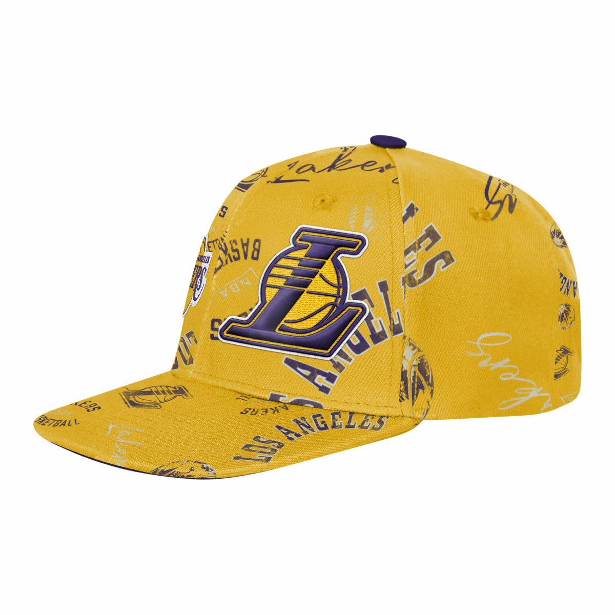 Los Angeles Lakers Outerstuff Youth Street Hooper Allover Print Snapback Hat Gold - NBA