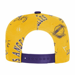 Los Angeles Lakers Outerstuff Youth Street Hooper Allover Print Snapback Hat Gold - NBA