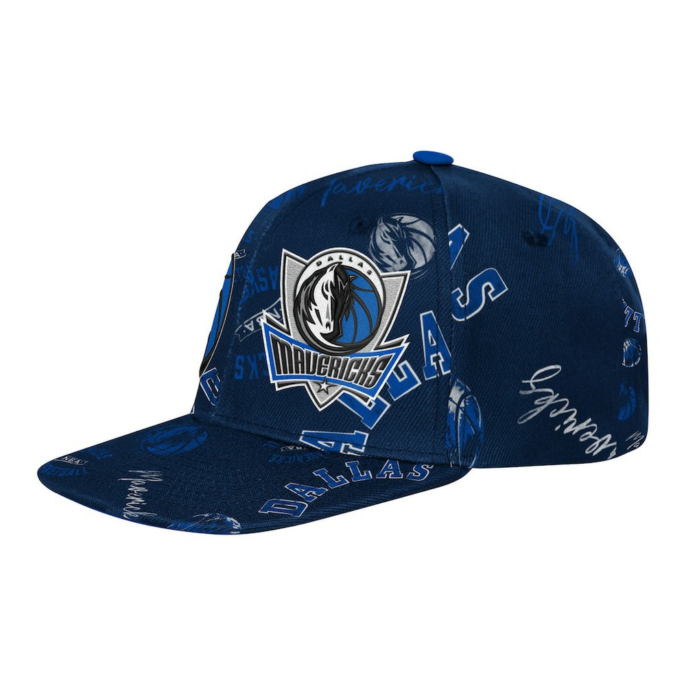 Dallas Mavericks Outerstuff Youth Street Hooper Allover Print Snapback Hat Navy - NBA