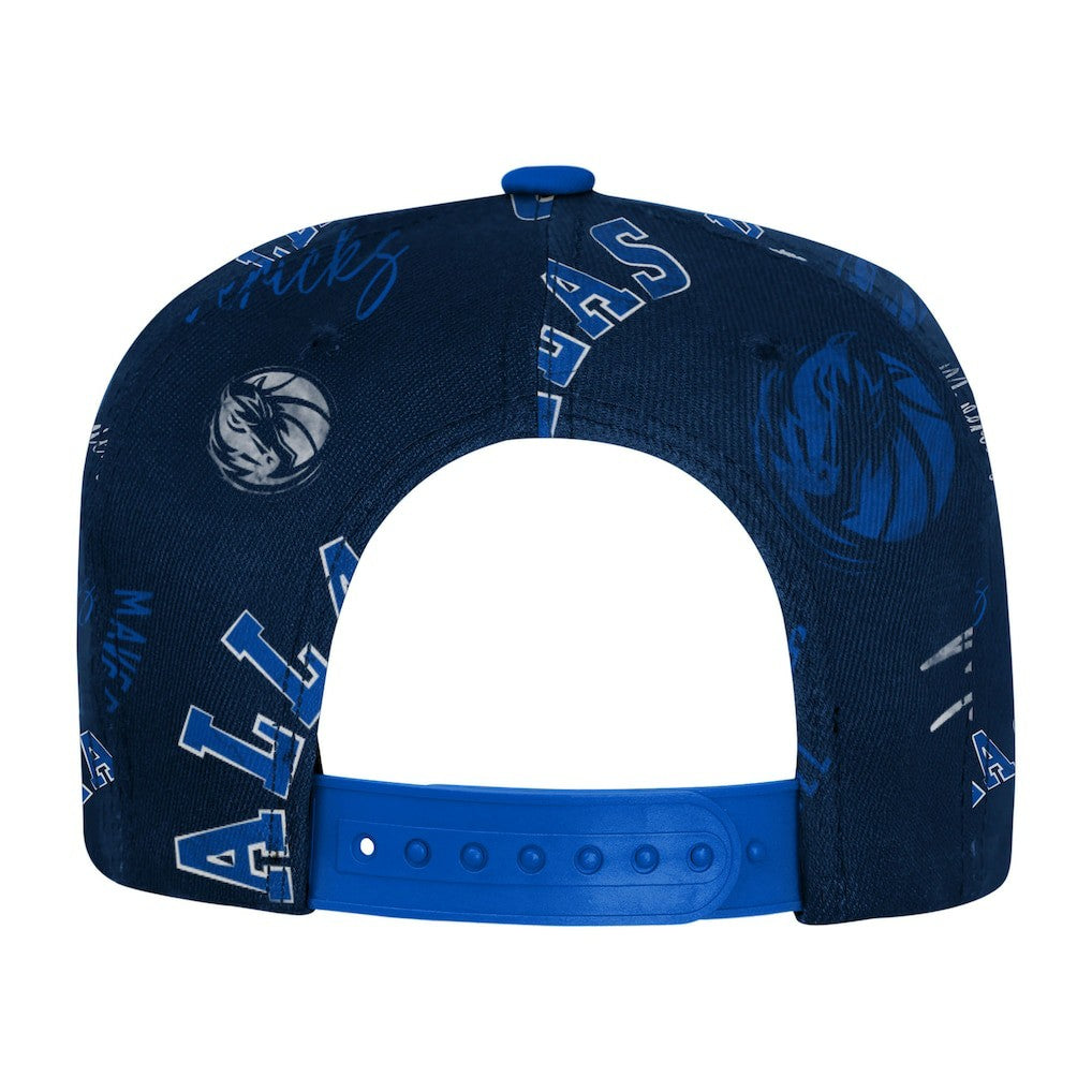 Dallas Mavericks Outerstuff Youth Street Hooper Allover Print Snapback Hat Navy - NBA