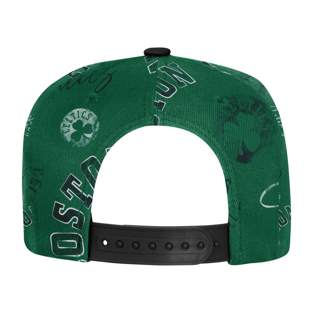 Boston Celtics Outerstuff Youth Street Hooper Allover Print Snapback Hat Kelly Green - NBA