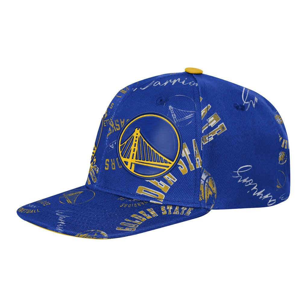 Golden State Warriors Outerstuff Youth Street Hooper Allover Print Snapback Hat Royal - NBA