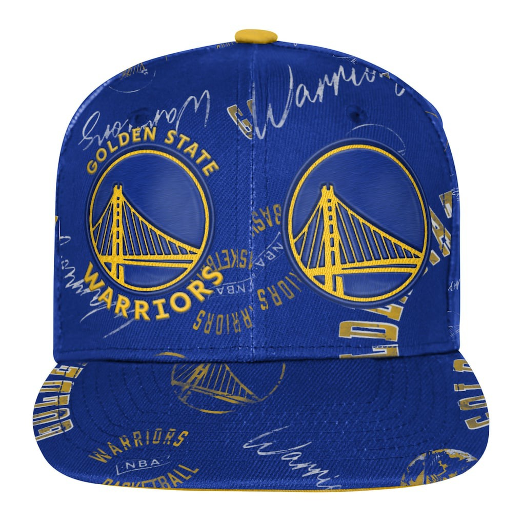 Golden State Warriors Outerstuff Youth Street Hooper Allover Print Snapback Hat Royal - NBA