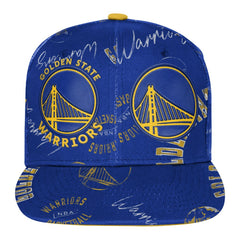 Golden State Warriors Outerstuff Youth Street Hooper Allover Print Snapback Hat Royal - NBA