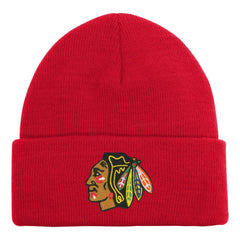 Chicago Blackhawks Outerstuff Youth 2.0 Essential Cuffed Knit Hat - Red - NHL