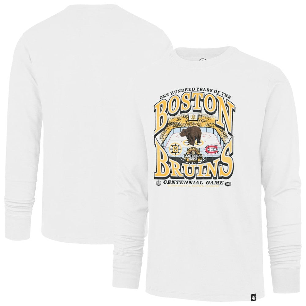 Boston Bruins '47 Centennial Game Long Sleeve T-Shirt - White - NHL