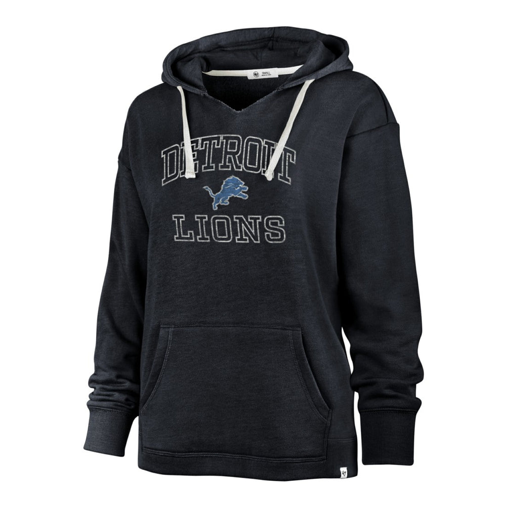 Detroit Lions '47 Women's Plus Size Clarity Kennedy Pullover Hoodie Navy | 47 brand