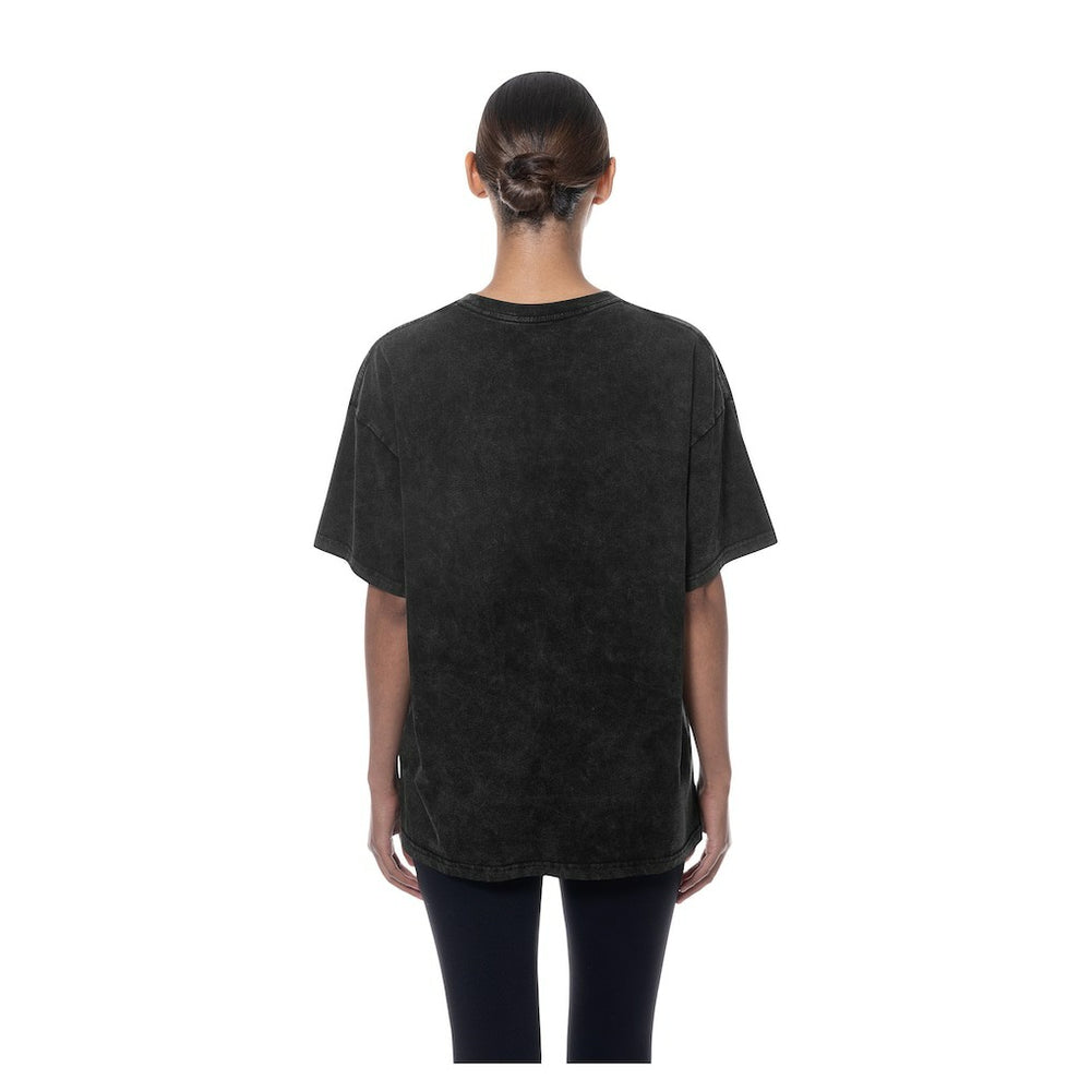 Chicago Bulls Women's Throwback Mineral Wash Oversized T-Shirt Black - NBA