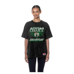 Boston Celtics Women's Throwback Mineral Wash Oversized T-Shirt Black - NBA