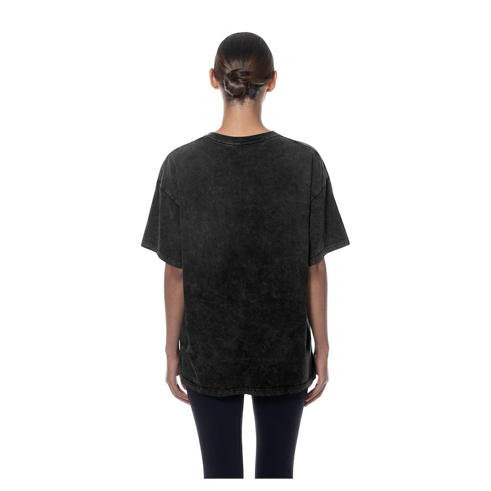 New York Knicks Women's Throwback Mineral Wash Oversized T-Shirt Black - NBA