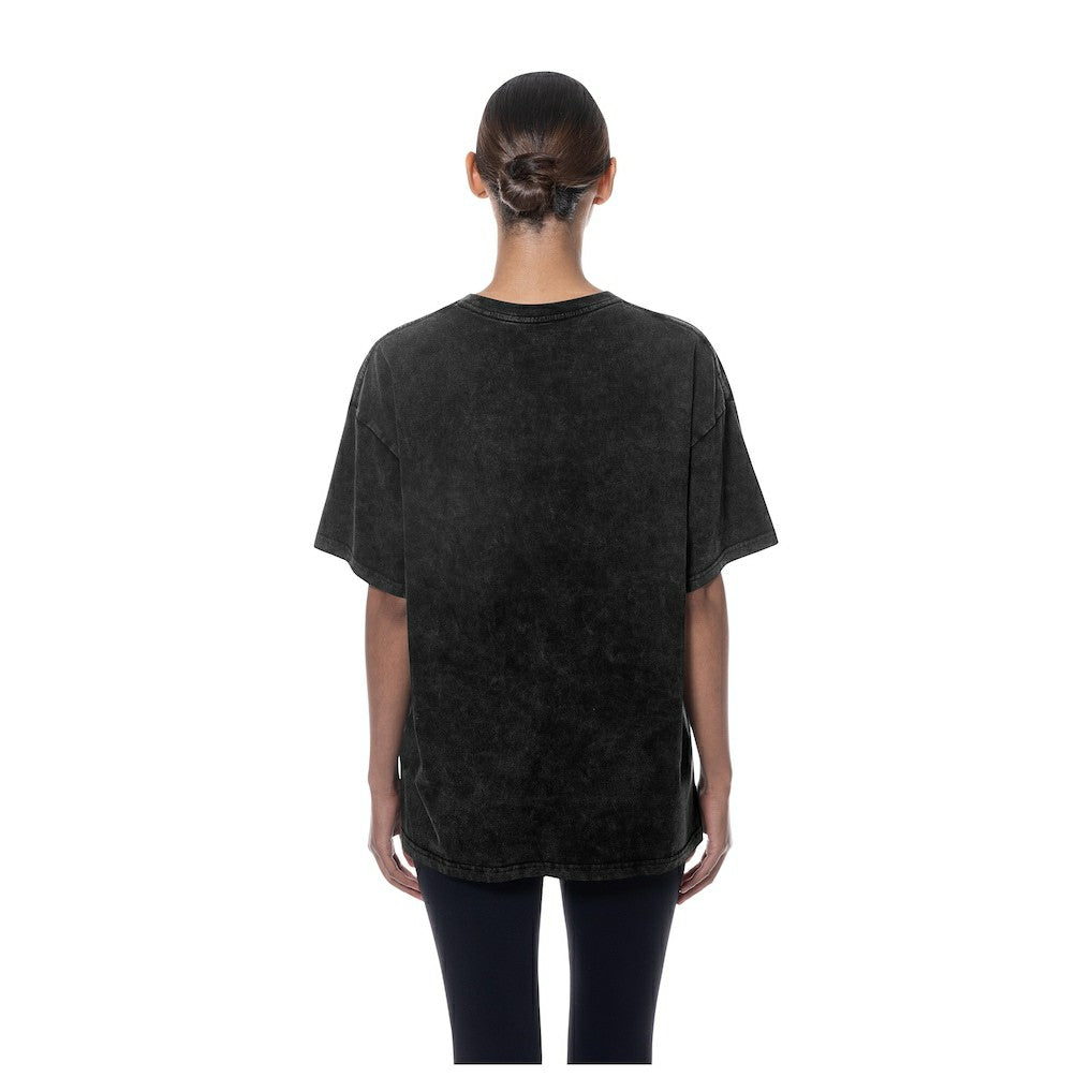 Golden State Warriors Women's Throwback Mineral Wash Oversized T-Shirt Black - NBA