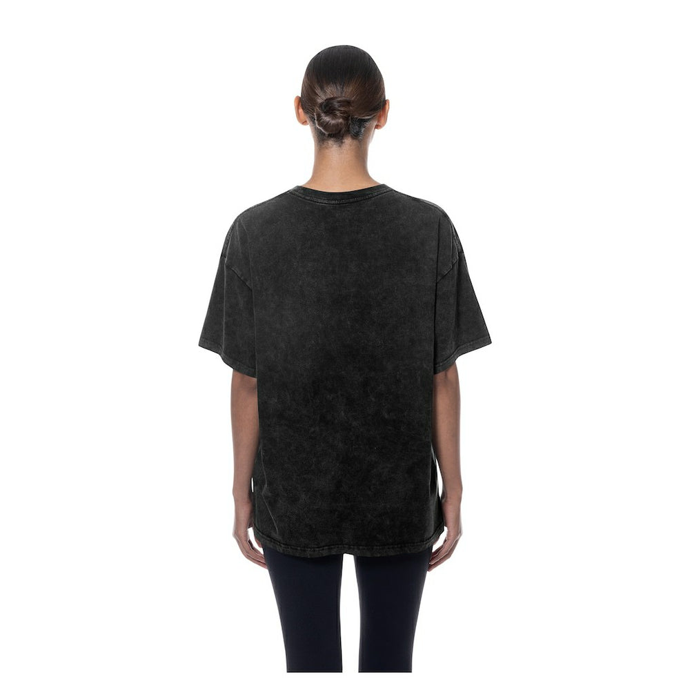 Golden State Warriors Women's Throwback Mineral Wash Oversized T-Shirt Black - NBA