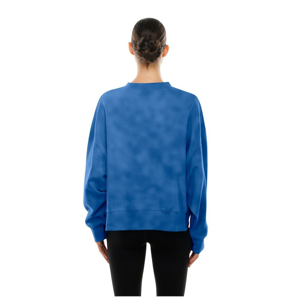 Dallas Mavericks Women's Boxy Throwback Mineral Wash Sweatshirt Blue - NBA