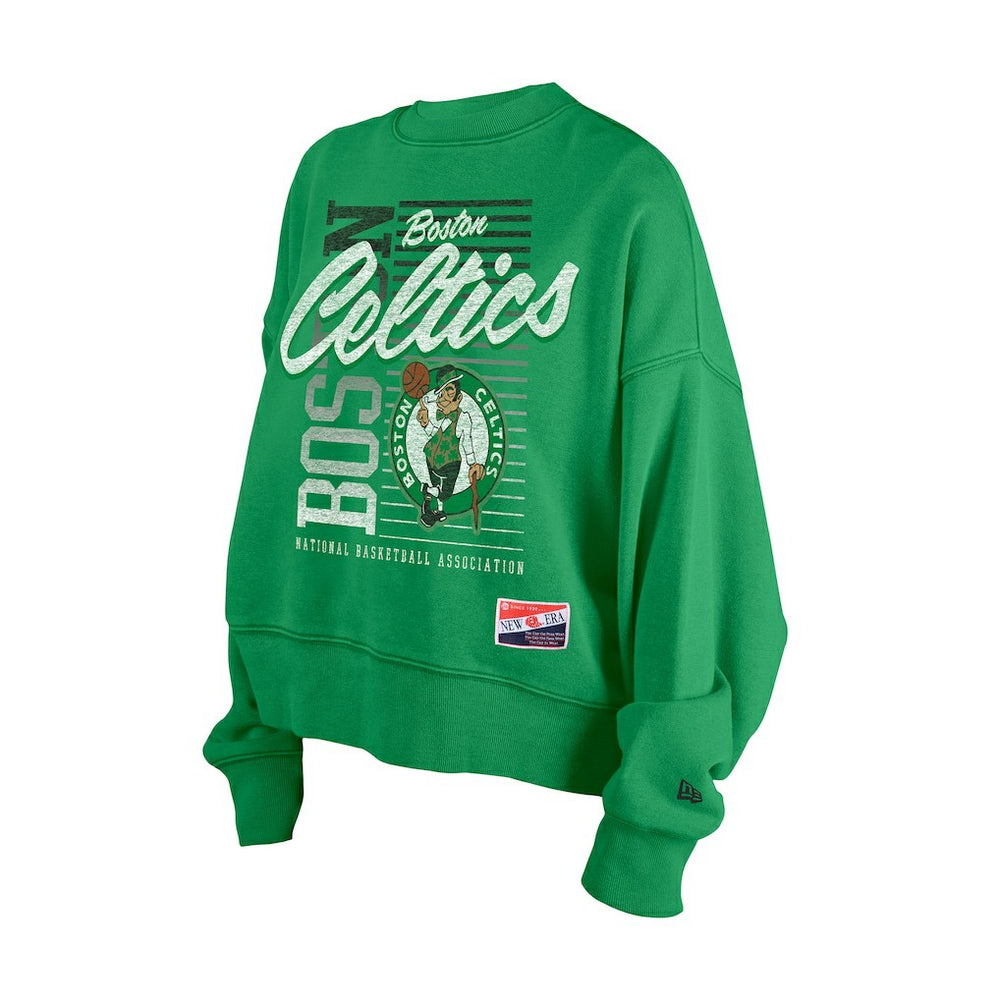 Boston Celtics Women's Boxy Throwback Mineral Wash Sweatshirt Kelly Green - NBA