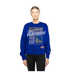 Golden State Warriors Women's Boxy Throwback Mineral Wash Sweatshirt Royal - NBA