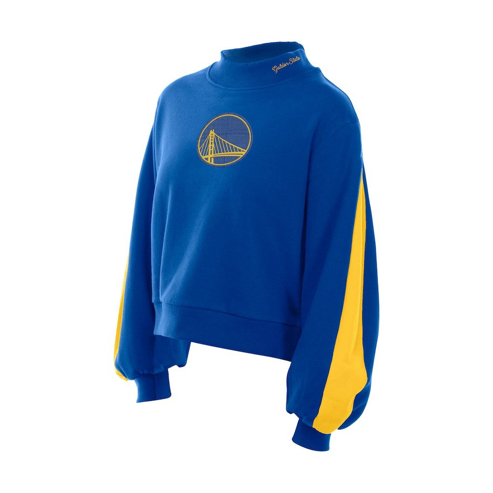 Golden State Warriors Women's Sport Night Balloon Sleeves Sweatshirt Royal - NBA