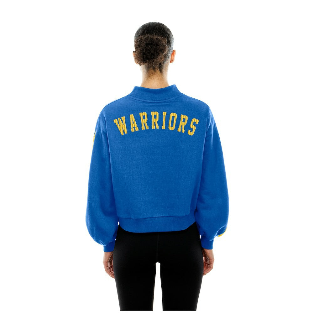 Golden State Warriors Women's Sport Night Balloon Sleeves Sweatshirt Royal - NBA