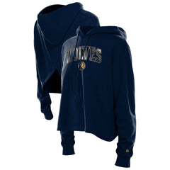 Minnesota Timberwolves Women's Glam Game Open Back Hoodie Navy - NBA