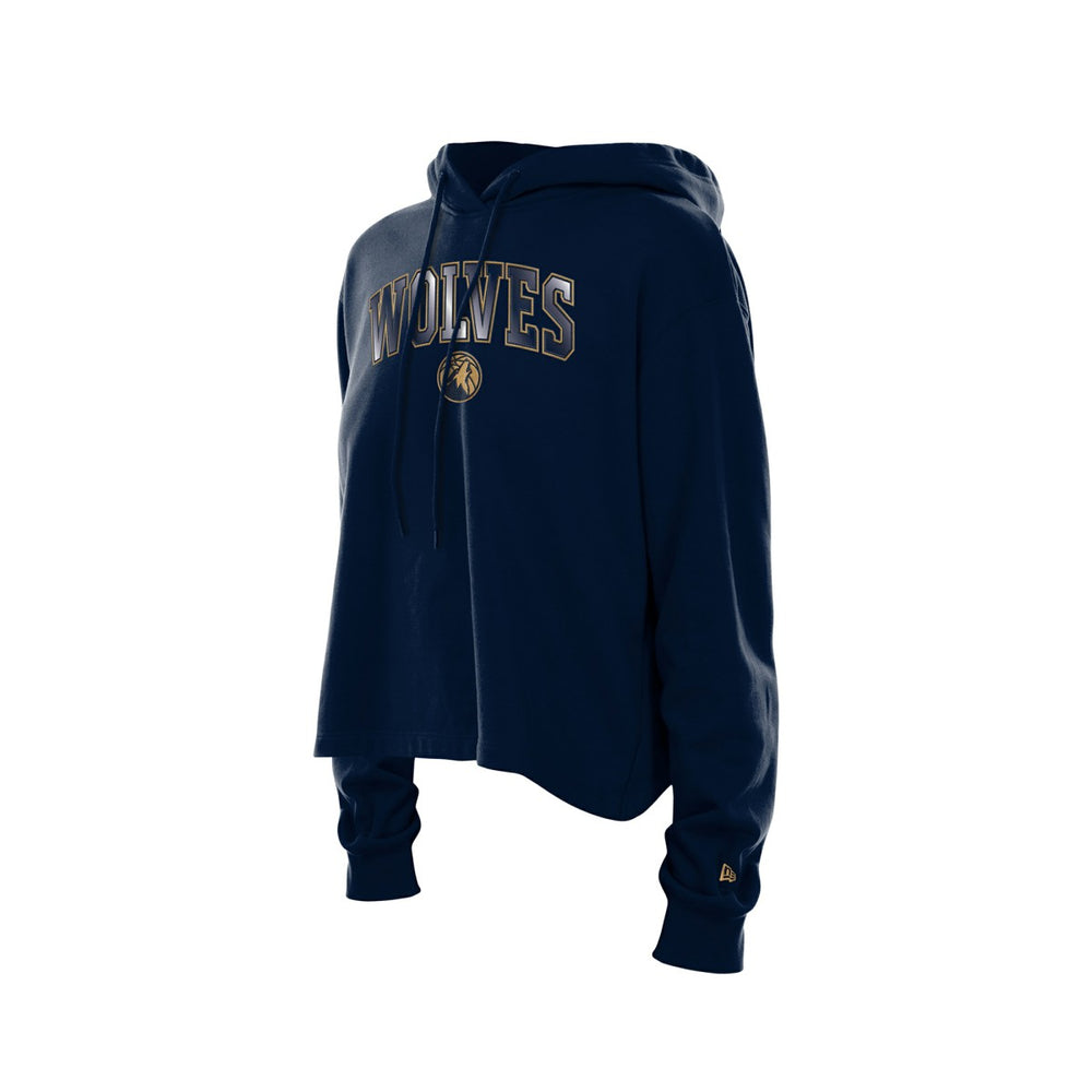 Minnesota Timberwolves Women's Glam Game Open Back Hoodie Navy - NBA