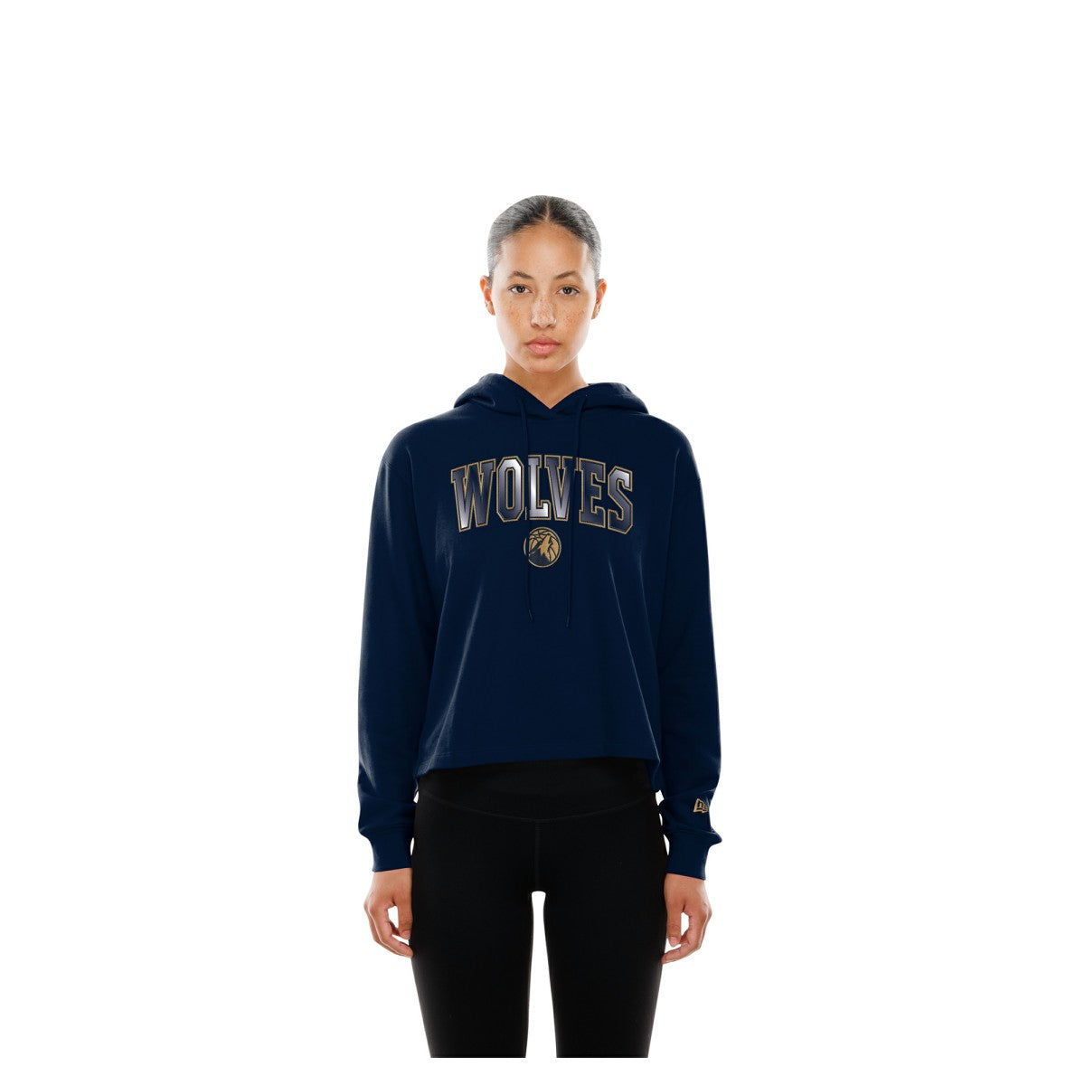 Minnesota Timberwolves Women's Glam Game Open Back Hoodie Navy - NBA