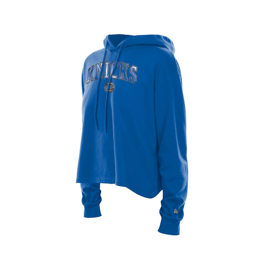 New York Knicks Women's Glam Game Open Back Hoodie Blue - NBA