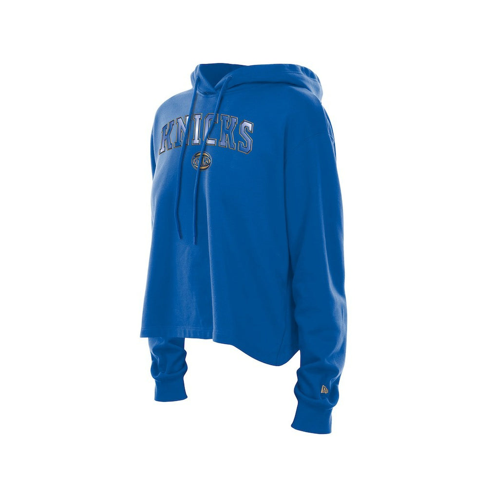 New York Knicks Women's Glam Game Open Back Hoodie Blue - NBA