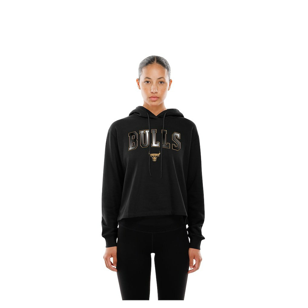Chicago Bulls Women's Glam Game Open Back Hoodie Black - NBA