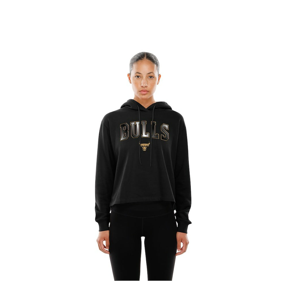 Chicago Bulls Women's Glam Game Open Back Hoodie Black - NBA