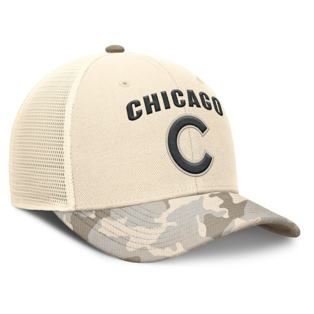 Chicago Cubs Nike Camo Natural Pack Rise Adjustable Trucker Hat - MLB