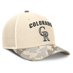 Colorado Rockies Nike Camo Natural Pack Rise Adjustable Trucker Hat - MLB