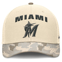 Miami Marlins Nike Camo Natural Pack Rise Adjustable Trucker Hat - MLB