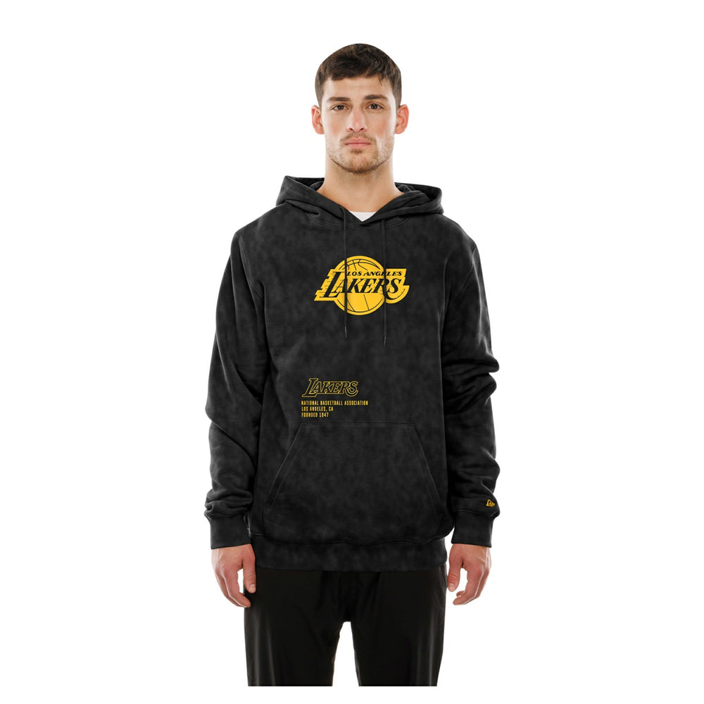 Los Angeles Lakers Sport Night Mineral Wash Pullover Hoodie Black - NBA