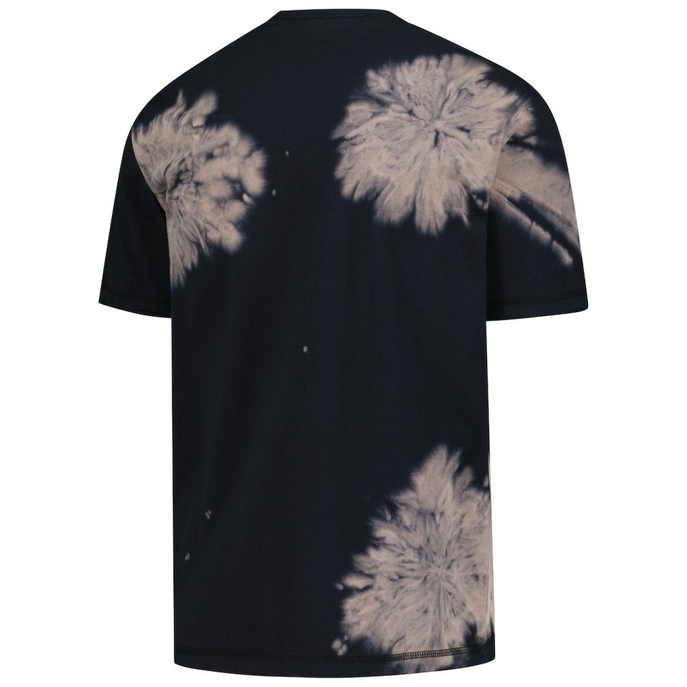 New York Knicks Injection Bleached Out Raw Edge Oversized T-Shirt Black - NBA
