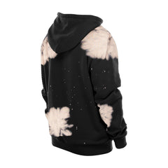 New York Knicks Injection Bleached Out Raw Edge Hoodie Black - NBA