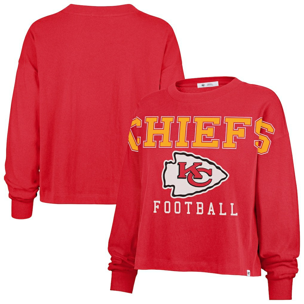 Kansas City Chiefs '47 Women's Outreach City Oversized Long Sleeve T-Shirt Red | 47 brand