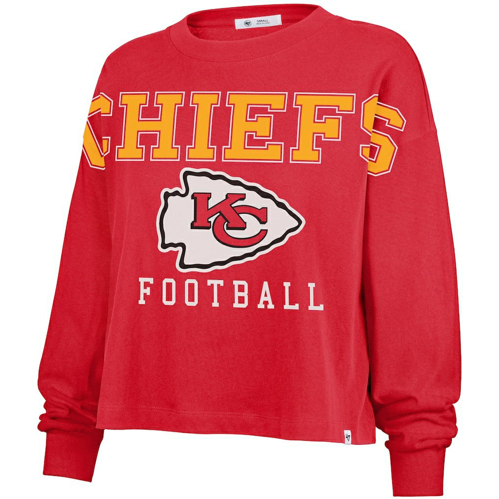Kansas City Chiefs '47 Women's Outreach City Oversized Long Sleeve T-Shirt Red | 47 brand