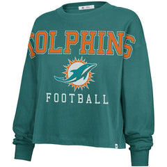 Miami Dolphins '47 Women's Outreach City Oversized Long Sleeve T-Shirt Aqua | 47 brand